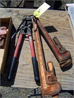 2 Large Wrenches & Bolt Cutters