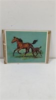 Vintage Horse Print Mare and Foal By Donald Art