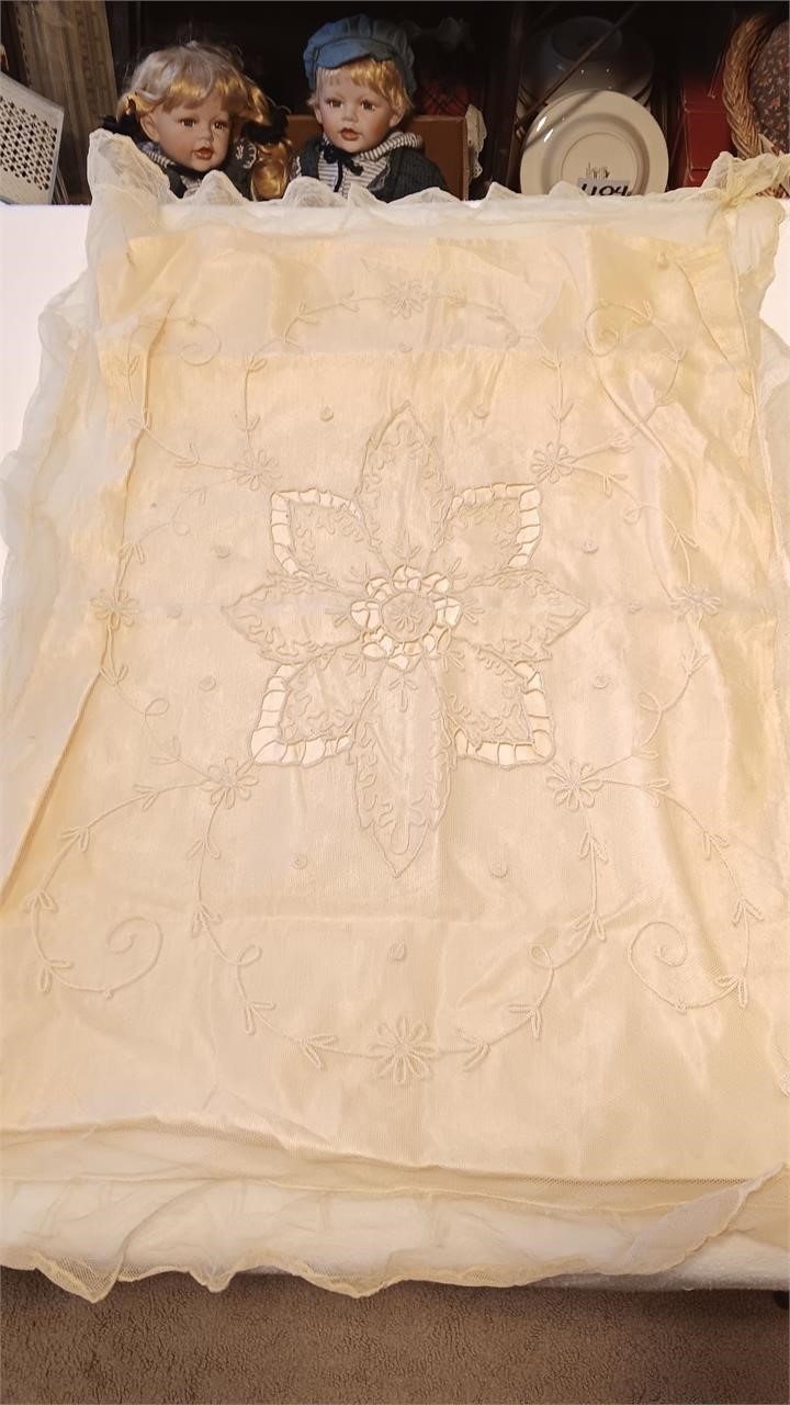 Early 1900’s Bassinet Sheet And Cover.