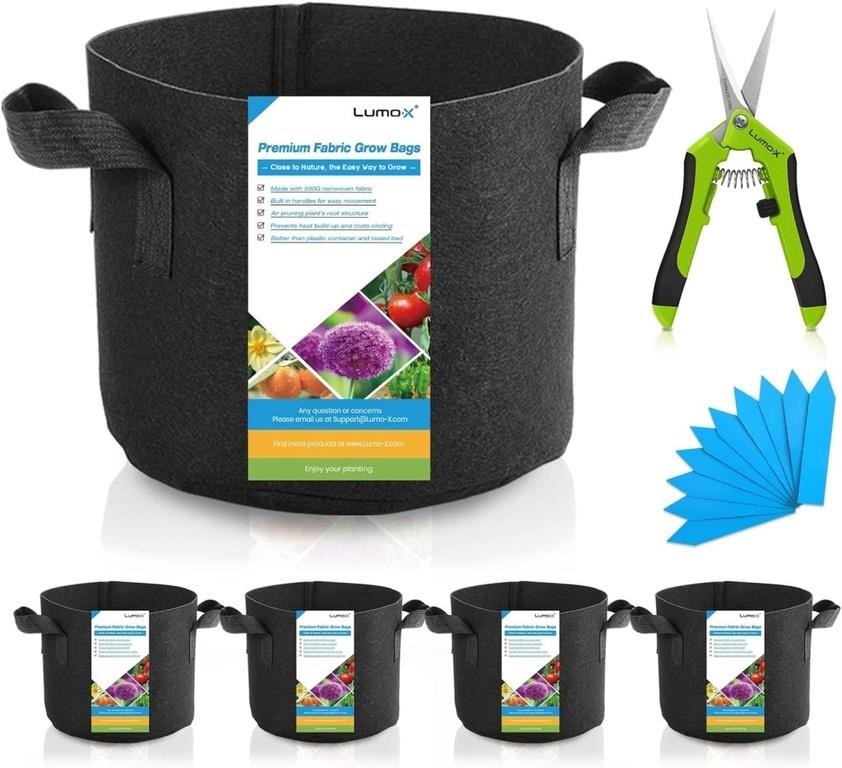 5-PACK LUMO-X PREMIUM FABRIC GROW BAGS