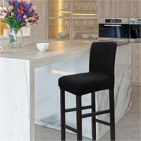 R7462  PiccoCasa Bar Stool Cover Black