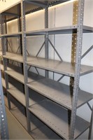 Lot of 2 Heavy Duty Adjustable Gray Shelving Units