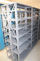 Lot of 4 Heavy Duty Adjustable Gray Shelving Units