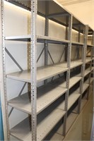 Lot of 2 Heavy Duty Adjustable Gray Shelving Units