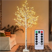 6FT LED Birch Tree Light with Remote