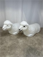 Nativity set of 2 sheep light up blow molds,