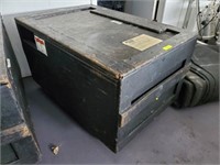 LARGE WOODEN CRATE WITH POWER CORDS