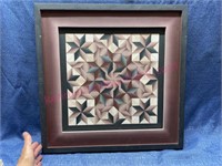 Handmade wood quilt block wall art (framed)