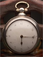 1839 English Verge Fusee Sterl Silver Pocket Watch