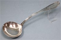 Large 19th C. Unmarked Silver Punch Ladle