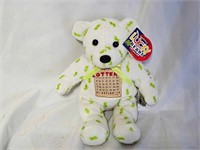Lucky  Plush Beanbag - Lottery Bear- 8"