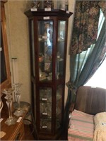3 Sided Lighted Curio Cabinet