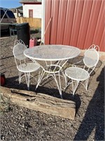 Outdoor Table w/2 chairs, expanded Steel