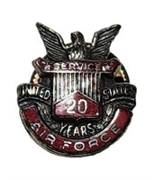 sterling silver Air Force 20 year pin