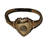 antique 10k gold heart baby ring