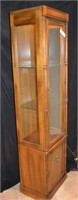 Lighted 3 Shelf Glass Cabinet With Lower Storage