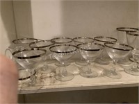 (12) Fostoria Platinum Trim Champagne Glasses