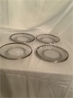 (8)Fostoria Platinum Trim Sandwich Plates