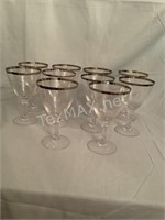 (12) Fostoria Platinum Trim Water/Wine Glasses