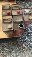 Lot of miscellaneous oil/gas tin containers empty