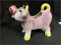 6 “ VINTAGE PURPLE COW CERAMIC CREAMER