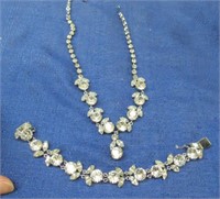 austria drop rhinestone necklace & bracelet set