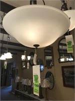 large swirled glass shade ceiling fixture