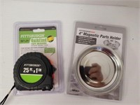 Magnetic tray and tape measure