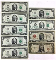 (9) $2 & $1 Bills