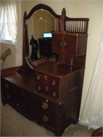 Vintage Dresser W/Tilting Mirror  54x24x74 Inches