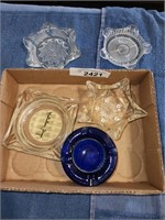 5 Vintage Glass Ashtrays