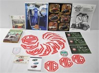 MG Car Post Cards, Stickers, Books, Magazine + Lot