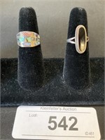 925 Marked Sterling Silver Gemstone Rings.