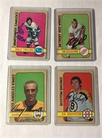 4 - 1972-73 Autographed OPC Hockey Cards