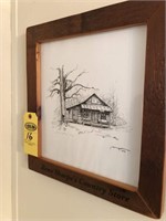 Reno Sharpe's Country Store Print Framed 14"x15"
