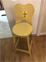 Yellow Metal Stool Chair 31" Tall