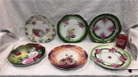 6 hand painted plates