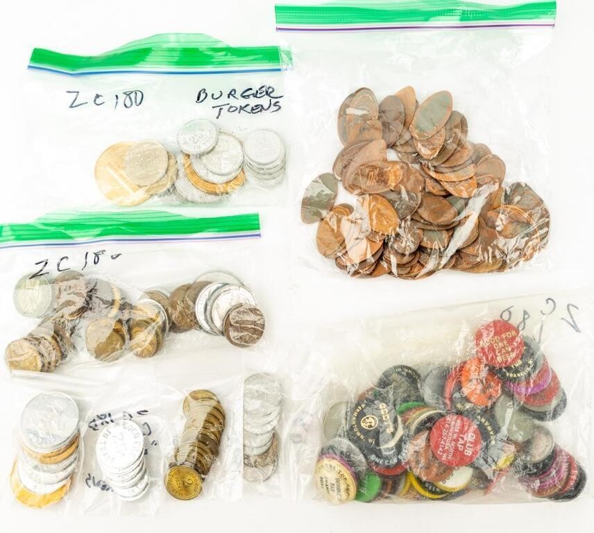 Coin Mix of Elongated, Tokens, Drink & More