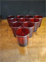 8 little red shot glasses by Anchor Hawking