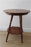 2 TIER ROPE TURNED LEG SIDE TABLE
