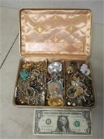 Lot of Vintage Jewelry in Box/Case