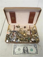 Large Lot of Vintage Jewelry in Case - Men's &