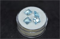 5.55 Ct. Princess Cut Aquamarine Gemstones