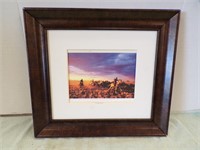 FRAMED PRINT, SIGNED "WHEN THE LAND IS THIS BIG...