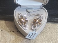 Set .925 Silver Earrings w/ CZ Edges