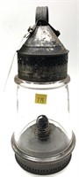 Early fixed globe lantern, unmarked with heavy