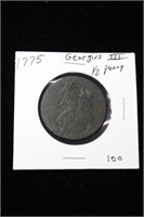 1775 Georgius III Half Penny