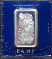 PAMP 100 gram silver bar