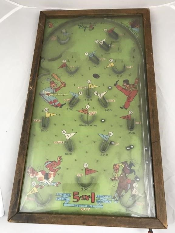 Antique Poosh-M-Up Pin Ball Game 1925