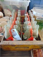 COCA COLA WOODEN CASE AND BOTTLES
